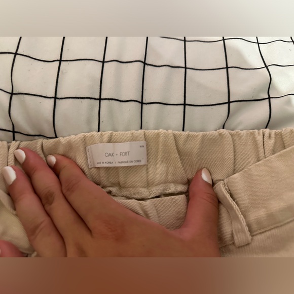 Oak & Fort Wide Leg Cream Pants - Picture 2 of 4